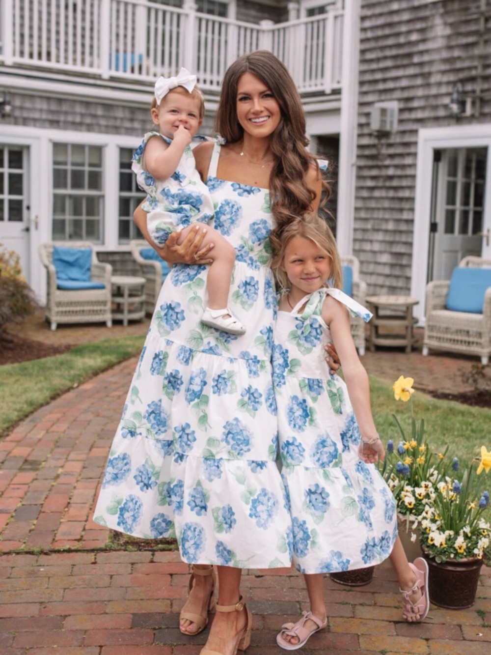 Pink lily x Caitlin Coving blue hydrangea dress